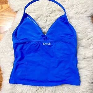 DFYNE Women's Blue Halter Top